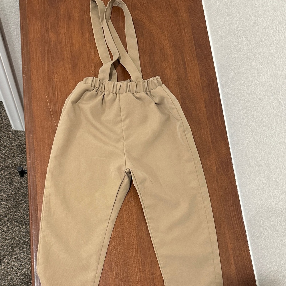 SHEIN Kids Beige Overalls with Straps